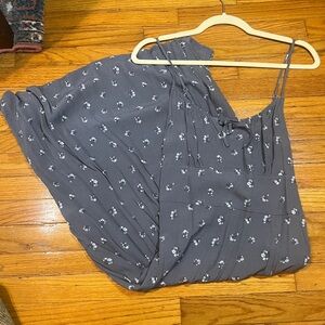 Abercrombie and fitch blue gray floral midi dress